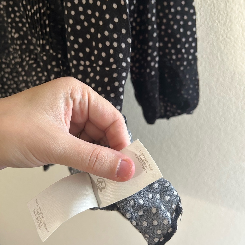 Boden Cynthia Polka Dot Lace Blouse Black White Size 4 Women's 3/4 Sleeve Formal - Picture 7 of 9